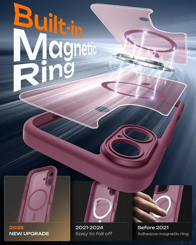 Vista 827 de TOCOL Funda para iPhone 11, compatible con Magsafe, protección completa de cámara, imanes integrados, protección contra caídas, funda translúcida