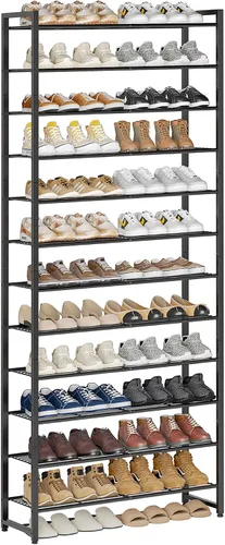 Vista 9 de Nunsino Zapatero de metal, organizador de zapatos de garaje de 6 niveles, con capacidad máxima para 30 pares, estante de almacenamiento de zapatos