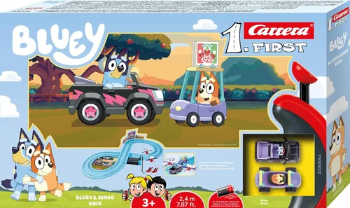 Vista 10 de Carrera Primer juego de pista de carreras Bluey Toy Slot Car - Bluey