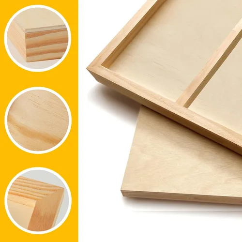 Vista 5 de Falling in Art Paquete de 2 paneles de lienzo de madera sin terminar, kit de paneles de madera de abedul de galería de 18 x 24 pulgadas, tablas