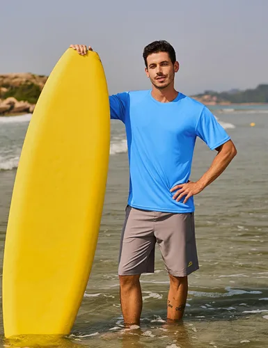 Vista 7 de TACVASEN Camisetas de natación para hombre, camiseta de protección contra erupciones SPF de manga corta, UPF 50, de secado rápido, ligera