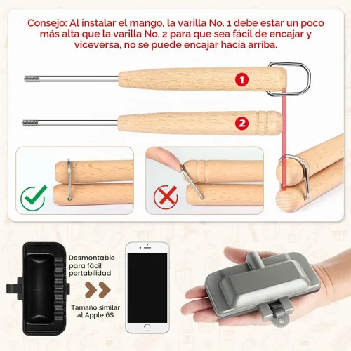 Vista 5 de Sandwichera 4w1h - Prensa para perros calientes y panini con tapa