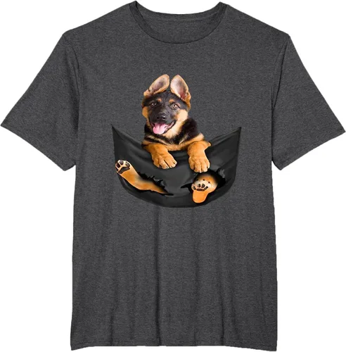 Vista 62 de Dog Lovers Gifts - Camiseta divertida con cara de perro con bolsillo, Negro, S
