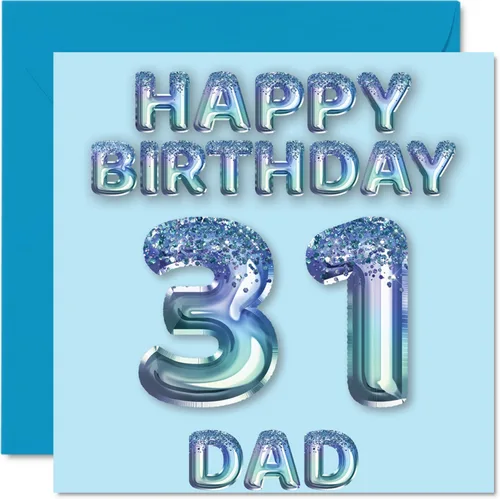 Vista 253 de Stuff4 Tarjeta de primer cumpleaños para niños, globo de fiesta con purpurina azul, tarjetas de feliz cumpleaños para niño de 1 año, nieto, hijo, 57