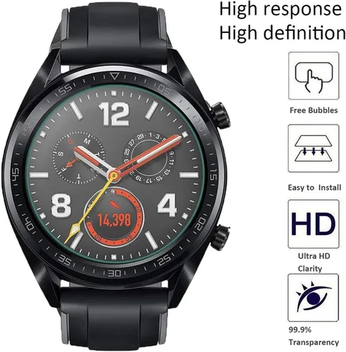 Vista 4 de Lamshaw Protector de pantalla compatible con PUREROYI Smart Watch, [3 unidades] Película protectora de pantalla de vidrio templado 9H compatible