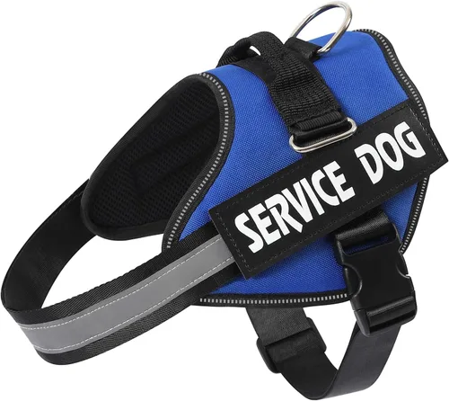 Vista 14 de MUMUPET Arnés para perro de servicio, chaleco reflectante y antitirones Negro