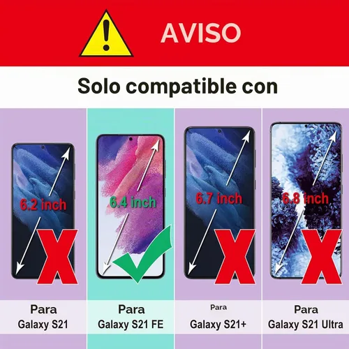 Vista 7 de AACL Paquete de 3 protectores de pantalla para Samsung Galaxy S21 FE