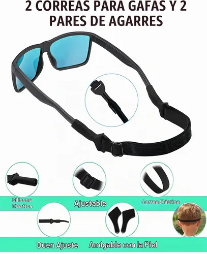 Vista 2 de Correa de lentes para niños pequeños (6.5 a 10 pulgadas), agarre de oreja para lentes de ojos