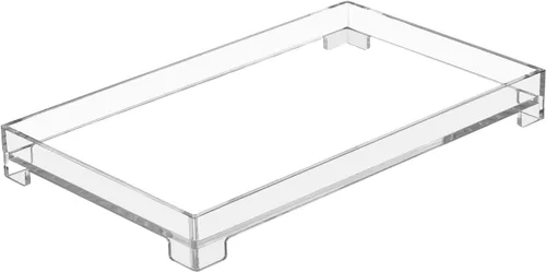 Vista 9 de Bandeja de baño de acrílico transparente rectangular organizador decorativo, grande Large-claro