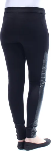 Vista 3 de Womens Faux-Leather Paneled Casual Leggings