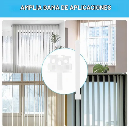 Vista 6 de 24 piezas de soporte de reparación vertical de persianas verticales con vástago, kit de reparación universal de persianas verticales duraderas