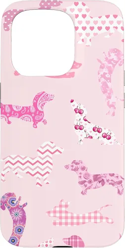 Vista 13 de Funda para iPhone 11 rosa boho Dachshund Doxie