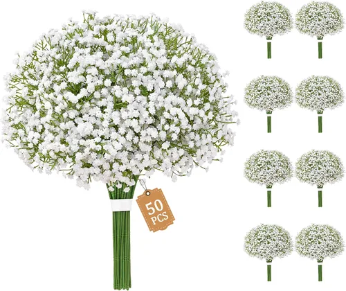 Vista 15 de Dolicer Guirnalda de flores artificiales para el aliento del bebé, 2 Azul