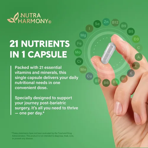 Vista 9 de Multivitamínico bariátrico - Suplementos de hierro de 45 mg - Fabricado en EE. UU. - para mujeres y hombres - Todo en uno, 21 vitaminas esenciales