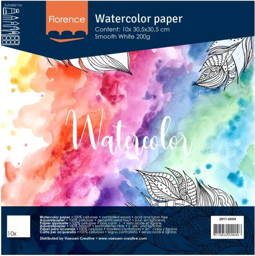 Vista 11 de Vaessen Creative VARTA Florence - Papel A4 para acuarela, 10 hojas para pintar, manuales, proyectos de arte y más, calidad artística, calidad