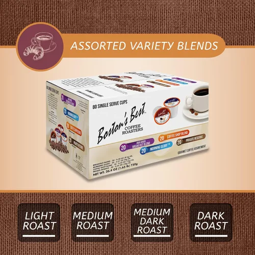 Vista 3 de Boston's Best Assorted Variety Blends - Café K-Cup de una sola porción, 80 unidades (compatible con cafeteras Keurig 2.0)