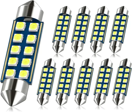 Vista 11 de 31MM Festoon DE3175 3175 6428 6000K Bombillas LED extra brillantes blancas para luces interiores de coche, placa, mapa, domo, maletero, puerta, luz