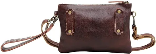 Vista 3 de Bolso de hombro de cuero occidental para mujer - Bolsa de lona reciclada, Berilo Floral