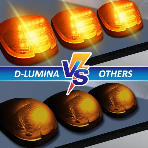 Vista 4 de D-Lumina Luces LED de techo de cabina con lente ámbar para Ford F150 F250 F350 F450 F550 F650 F750 E150 E250 E350 E450 1999-2016 Super Duty Camiones