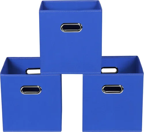 Vista 10 de Yunkeeeper - Contenedores de almacenamiento, cubos organizadores de tela con asa, cubos plegables para almacenamiento de tela o accesorios, 11 x 11
