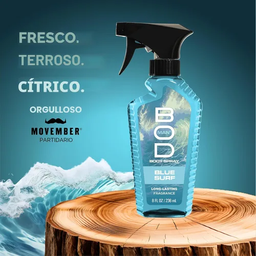 Vista 3 de Bod Hombre fragancia cuerpo Spray, Azul Surf, 8 Fluid Ounce