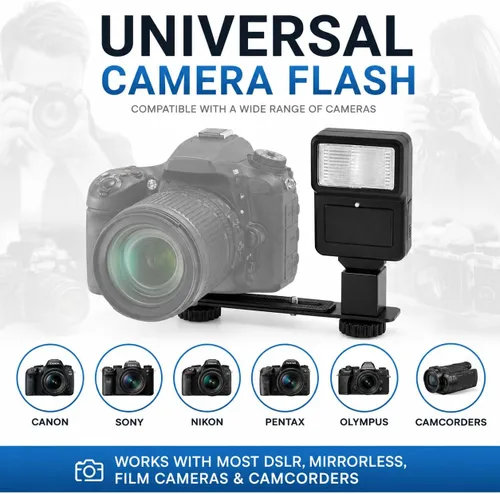 Vista 2 de Tronixpro Flash de cámara digital con soporte de zapata para cámaras y videocámaras Sony, Nikon, Canon, Pentax, Olympus y más
