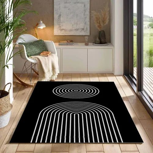 Vista 16 de Alfombra de área estampada azul, retro, envejecida, antideslizante, para interiores, sala de estar, lavable a máquina, transpirable para sala