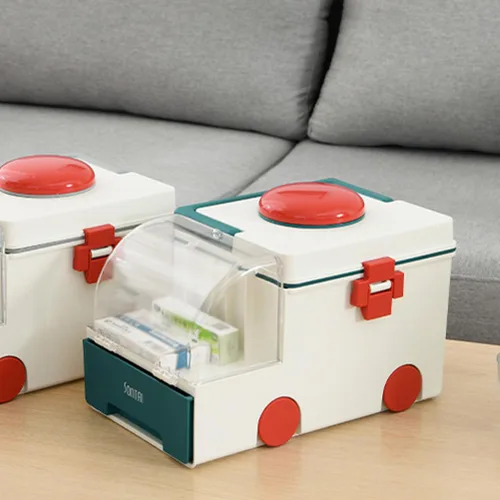 Vista 9 de iplusmile Caja de almacenamiento para vacío – Organizador de capacidad de medicamentos familiares para viajes/grandes compartimentos