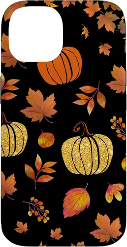 Vista 4 de Fall Leaves and Pumpkins Pattern Halloween Autumn Case for iPhone 17