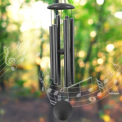 Vista 19 de ASTARIN Campanillas de viento conmemorativas para exteriores, 36 pulgadas con 6 tubos pesados, tono profundo para decoración colgante de jardín