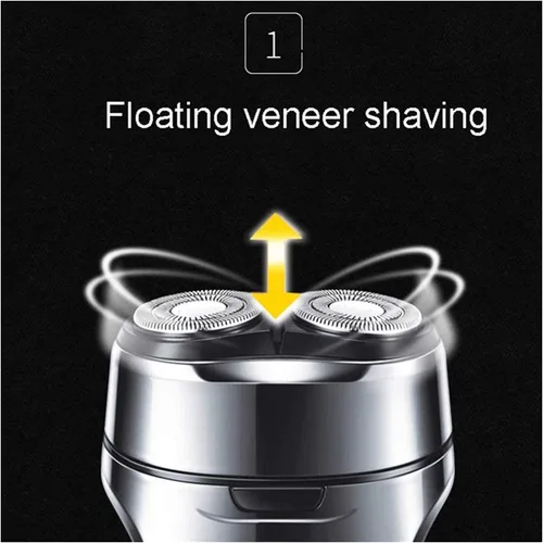 Vista 5 de Afeitadoras eléctricas para hombres, maquinilla de afeitar eléctrica para hombre, seco y húmedo, impermeable, rasuradora facial rotativa, afeitadora