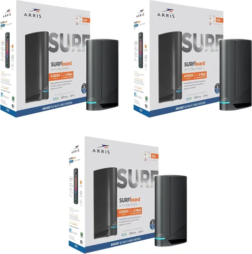 Vista 9 de ARRIS Surfboard G34 DOCSIS 3.1 Cable módem y enrutador Wi-Fi 6 AX3000