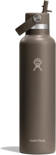 Vista 22 de Hydro Flask Botella de agua – Acero inoxidable aislado – Tapa flexible con pajita de boca estándar, antiderrames, a prueba de fugas y recargable
