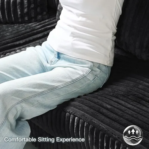 Vista 6 de Belffin - Sofá seccional convertible con chaise, sofá seccional en forma de L, sofá reversible de esquina tapizado para sala de estar, de corduroy