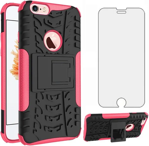 Vista 10 de Funda de teléfono para iPhone 7plus 8plus 7/8 Plus 5.5 con protector de pantalla de vidrio templado y soporte, accesorios híbridos duros