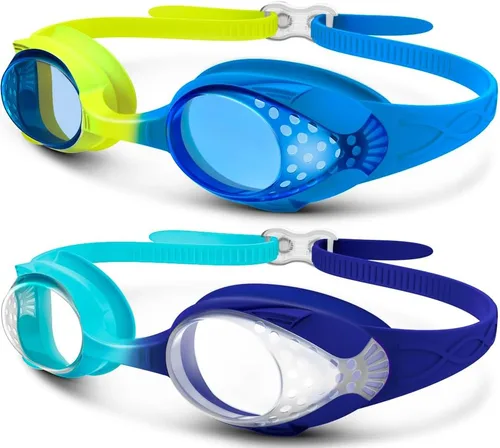 Vista 18 de OutdoorMaster - Gafas de natación de ajuste rápido para niños (2 unidades)