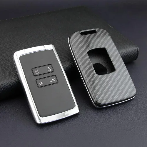 Vista 5 de Funda para llave compatible con Renault Kadjar Koleos Clio Scenic Megane Duster Sandero Twingo - Carcasa para llaves de coche, cadenas