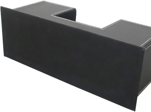 Vista 8 de KINGFOM Organizador de escritorio para suministros de oficina, caja de almacenamiento de piel sintética, 4 compartimentos divididos para bolígrafos