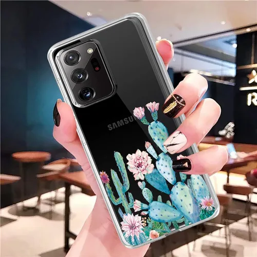 Vista 3 de Funda para Galaxy Note 20 Ultra, Note 20 Ultra para niñas y mujeres, a prueba de golpes, transparente, suave, flexible, TPU delgada, funda
