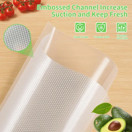 Vista 2 de MakMeFre 100 Large Gallon Size 4mil 11" x 20" Vacuum Sealer Bags with BPA Free and Heavy Duty,Great for Food Storage Vaccume Sealer PreCut Bag