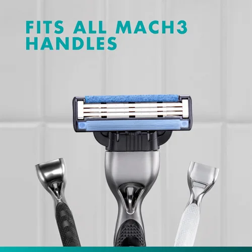 Vista 8 de Gillette Mach3 Maquinilla de afeitar para hombres, 1 mango de afeitar + 2 repuestos de cuchilla