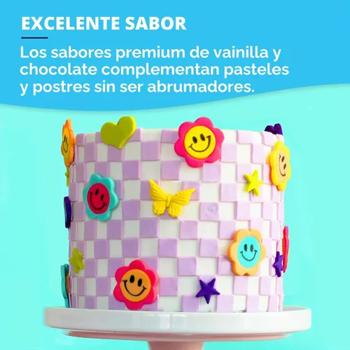 Vista 7 de Fondant de satén de Satin Ice para decorar pasteles, negro (4.4 onzas)