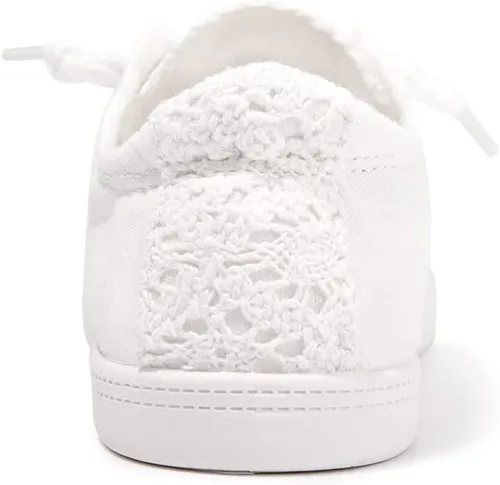 Vista 5 de Tenis de lona para mujer, sin cordones, caña baja, informales, clásicos, cómodos, planos, a la moda
