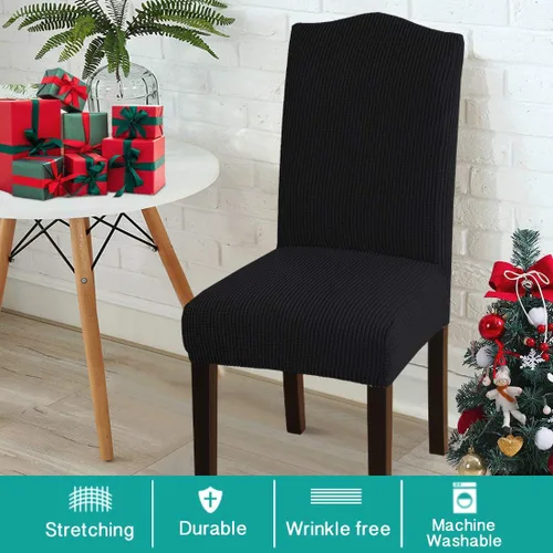 Vista 2 de Turquoize - Juego de 2 fundas elásticas para sillas de comedor, fundas lavables removibles para sillas de comedor, fundas de asiento para sillas