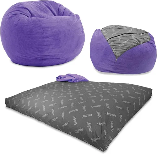 Vista 12 de CordaRoy's Puf de Chenilla - Silla Puf Convertible - Funda de Tela de Chenilla Lavable a Máquina - para Sótano, Sala de Estar, Sala de Juegos Carbón