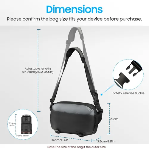 Vista 8 de FINTIE Bolsa bandolera para cámara con trípode para cámaras DSLR SLR sin