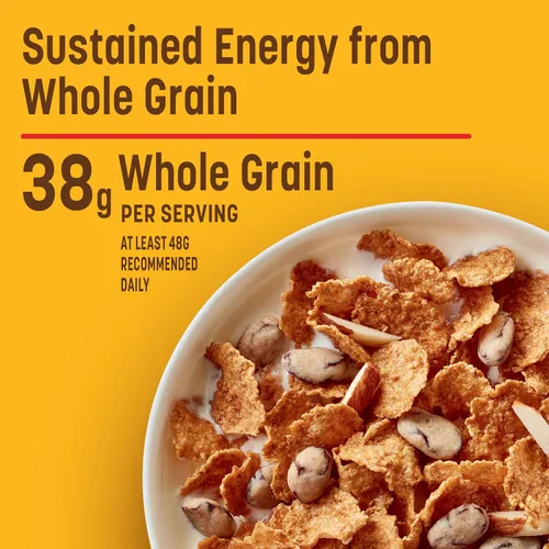 Vista 4 de Cereal de pasas y nueces, cereal alto en fibra, hecho con grano entero, 20.8 oz