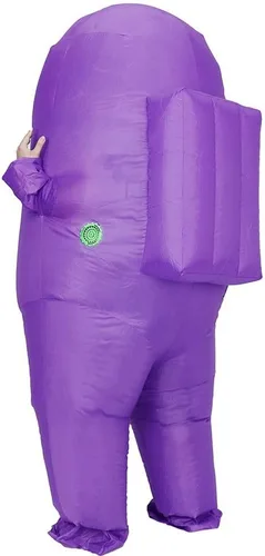 Vista 7 de Among Us - Disfraz inflable y divertido para adultos, traje espacial para Halloween, disfraz de astronauta para adultos fanáticos del videojuego