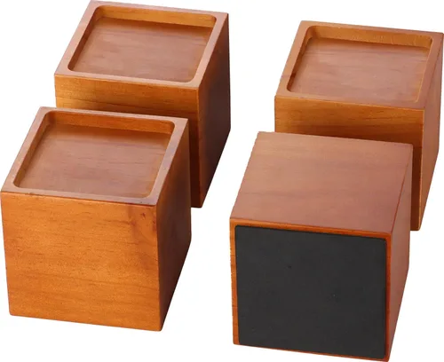 Vista 8 de Elevadores de muebles de madera de pino maciza de alta calidad, elevación de 2 o 3.7 pulgadas para camas, sofás y más Capacidad de 2000 libras