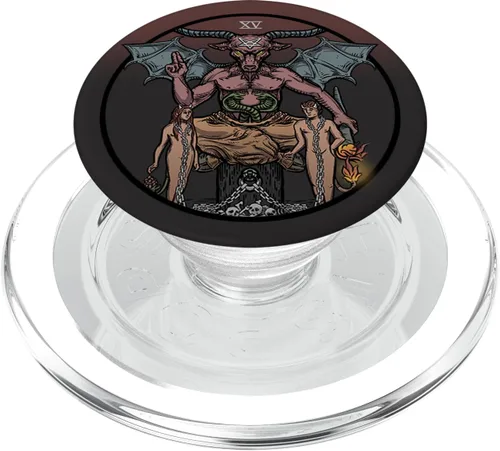 Vista 9 de El diablo Tarot Card Baphomet Halloween gótico de bruja satánica PopSockets intercambiables PopGrip